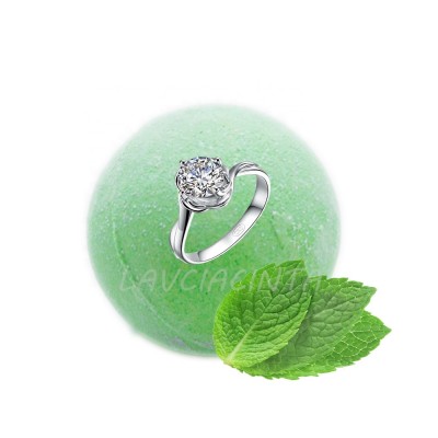 natural bath bomb with ring inside