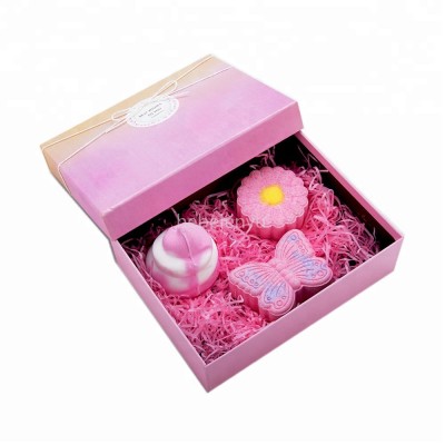 Pinky Daisy Cream Butterfly shape bath bombs set for girl